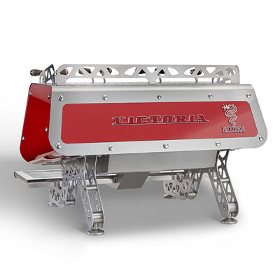 Bezzera Victoria 2 Group Coffee Machine for cafe , red color, back view