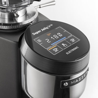 Mazzer V Pro Coffee Bean Grinder for cafe , black color , back view